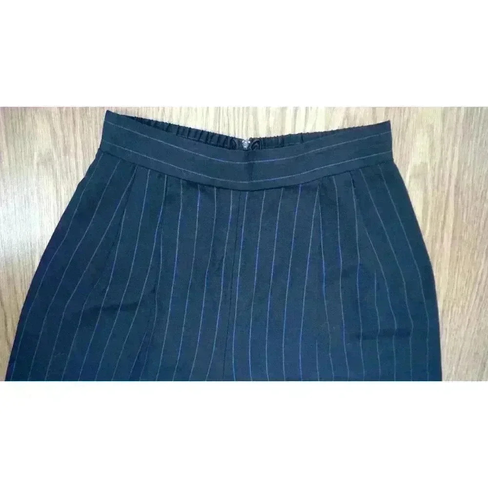 John Roberts Women's Blue Striped Pant Suit Pants Straight, Size 6 - Picture 2 of 12